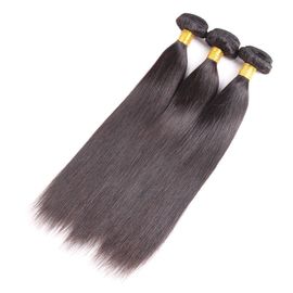 les cheveux 9A indiens non-traités empaquettent directement 12" - 32", couleur naturelle du noir 1B