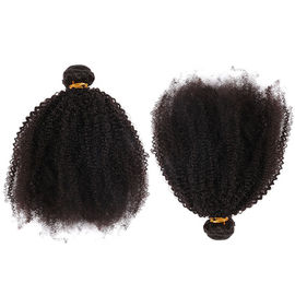 Chine Les cheveux brésiliens frisés de Vierge de cheveux bouclés d'Afro empaquettent la couleur noire naturelle aucun embrouillement fournisseur