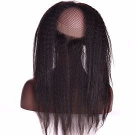 Texture droite frisée de Yaki de corps de la vague 360 de dentelle de Brésilien frontal droit de cheveux