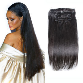 Chine Colorez l'agrafe de cheveux #1 noirs dans morceaux épais 14 d'agrafes de cheveux les 7 d'extension brésilienne de cheveux fournisseur