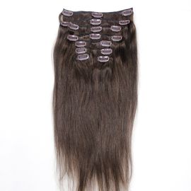 Chine L'agrafe de cheveux brésilienne foncée de la couleur #2 de Brown dans la cuticle de prolongements de cheveux a aligné 8pcs 120 grammes fournisseur