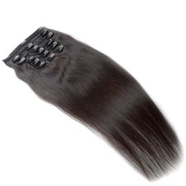 Chine Agrafe noire naturelle de Remy de couleur dans les cheveux 100% de Vierge de prolongements de cheveux avec 6 morceaux fournisseur