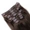 L'agrafe de cheveux brésilienne foncée de la couleur #2 de Brown dans la cuticle de prolongements de cheveux a aligné 8pcs 120 grammes fournisseur