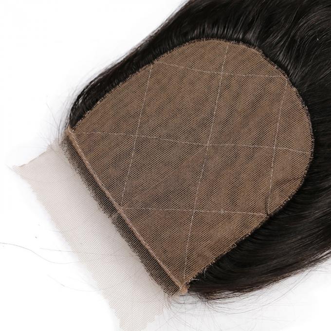 Ligne naturelle de cheveux de fermeture basse en soie libre du départ 4x4 avec des cheveux de bébé