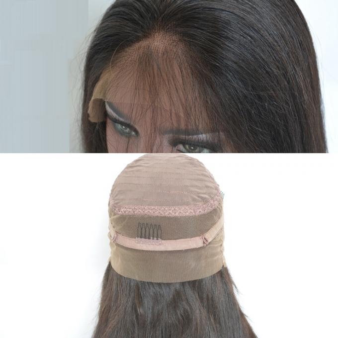 Perruques de dentelle de cheveux brésiliens de 100% pleines, couleur noire de regard naturelle de perruques de cheveux