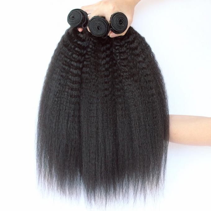 Les cheveux péruviens de catégorie des cheveux 9a de Qingdao empaquettent la texture droite frisée 10" à 30"