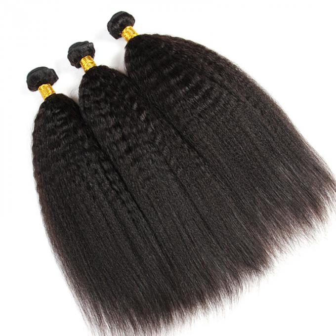 Les prolongements malaisiens droits frisés de cheveux d'Afro empaquette la catégorie 8A aucune fibre pas synthétique
