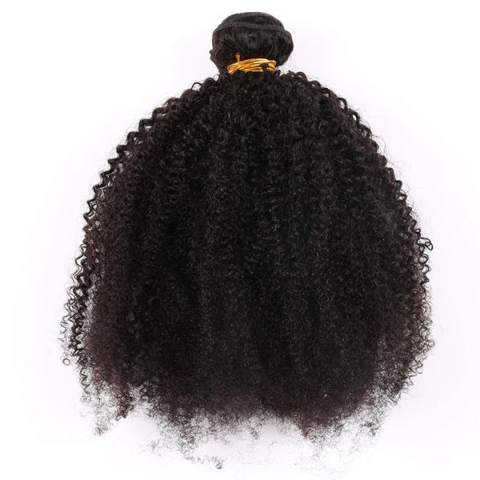 Les cheveux brésiliens frisés de Vierge de cheveux bouclés d'Afro empaquettent la couleur noire naturelle aucun embrouillement