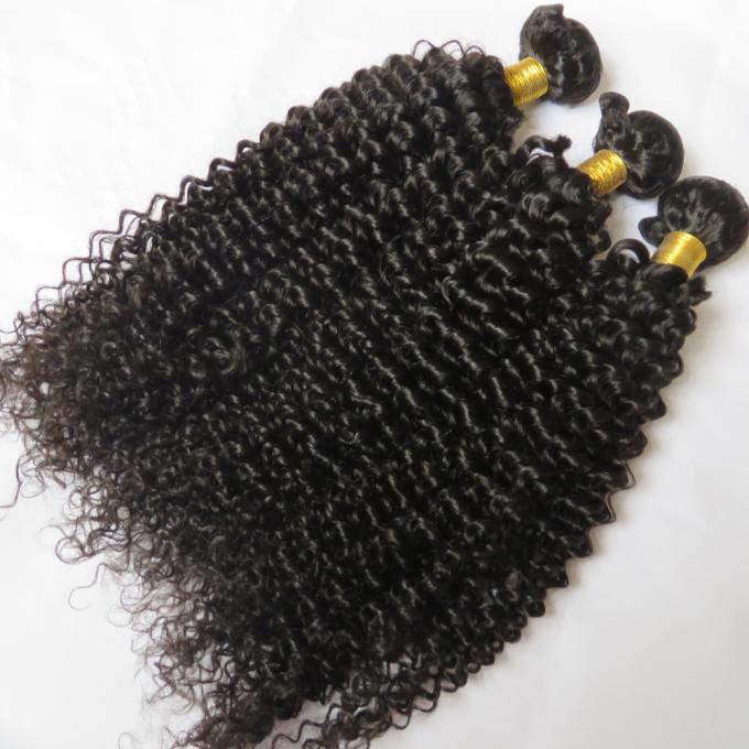Les cheveux brésiliens purs bouclés frisés de Vierge d'Afro humain non-traité de cheveux empaquettent la couleur naturelle