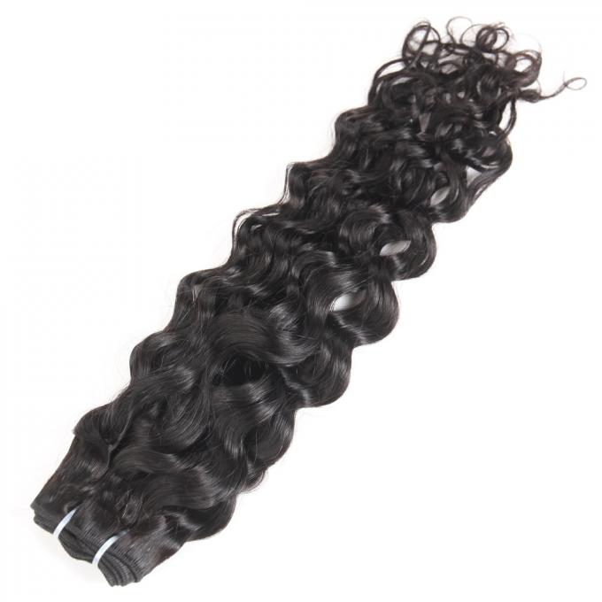 Les cheveux brésiliens de Vierge de pleine cuticle empaquettent la couleur noire naturelle de cheveux lâches de vague