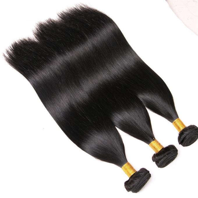 Cheveux de prolongements de cheveux de Dyeable de femmes pour faire court, longs prolongements de cheveux noirs de double couche