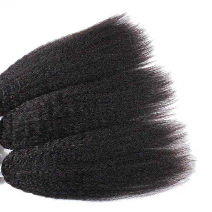 Les cheveux droits frisés de Vierge de la catégorie 8A n'empaquettent aucun noir naturel d'extension de cheveux d'odeur