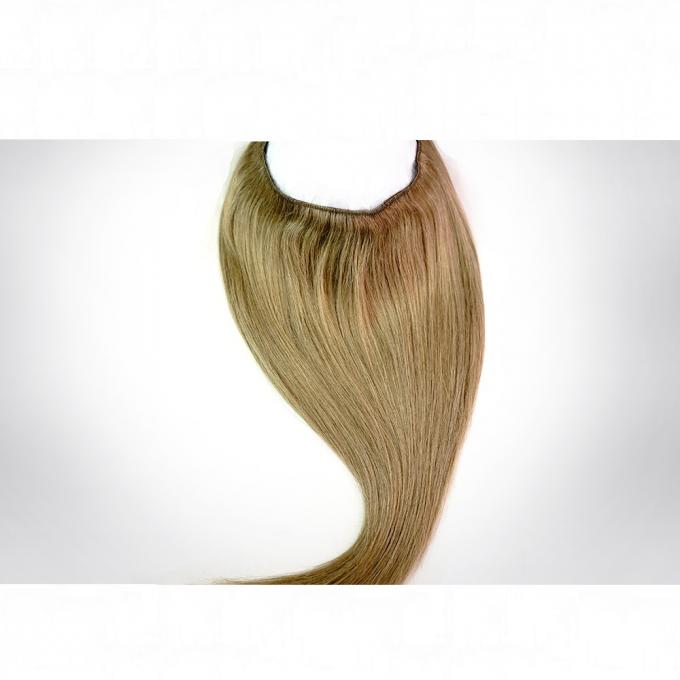 18" 20" 22" 24" secousse de halo de couleur claire d'usine de Qingdao dans l'extension de cheveux avec la ligne cheveux de poissons