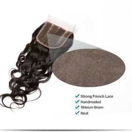 4" » catégorie naturelle de la vague 8A de fermeture de dentelle de cheveux de cheveux de Remy de Brésilien de la Vierge X4 fournisseur