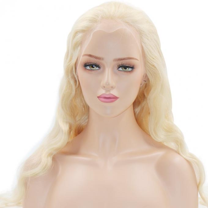 Perruques de dentelle de Glueless de Brésilien pleines, densité blonde des perruques 130% de cheveux